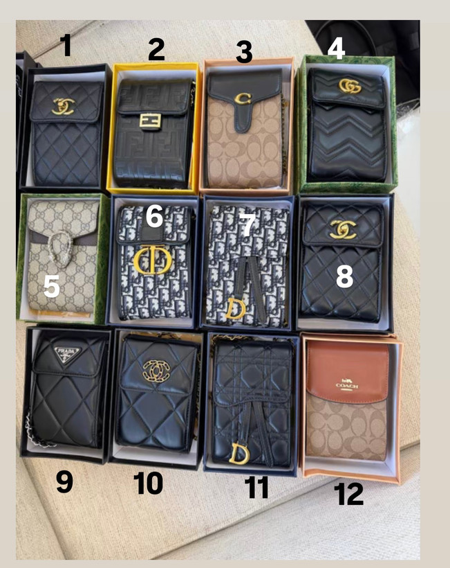 کیف موبایل لاکچری برندهای Chanel، Dior، Gucci، Prada، Fendi، Coach | کیف پول موبایل زنانه