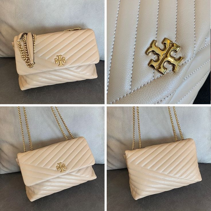کیف دوشی زنانه Tory Burch طرح دوخت مورب زنجیری
